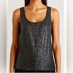 DKNY Sequined Tee Gray M